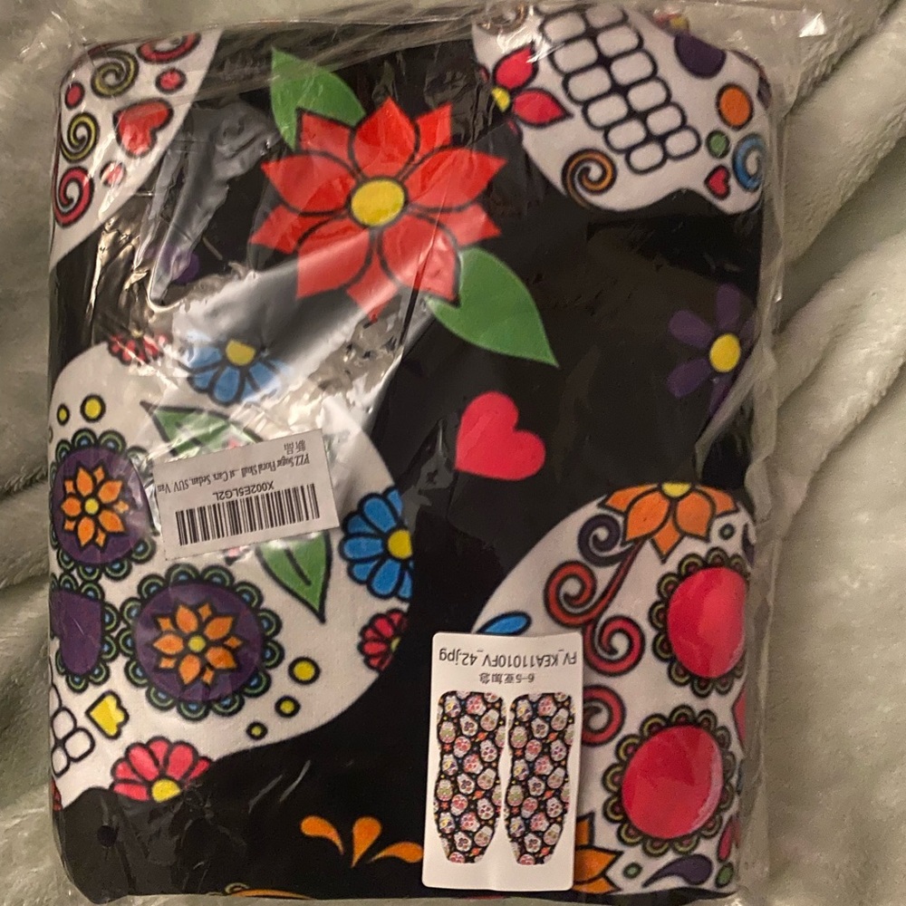 2 pk car seat covers - Dia de Los muertos